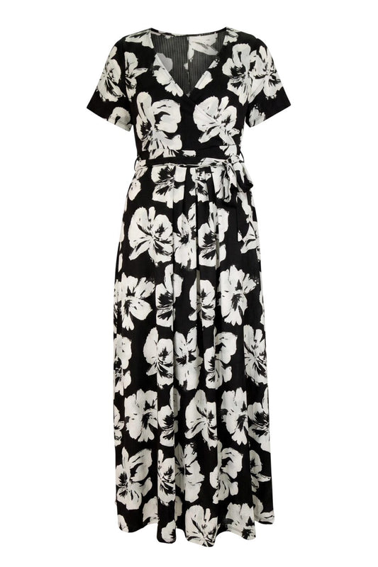 Plus Size Wickelkleid mit Print