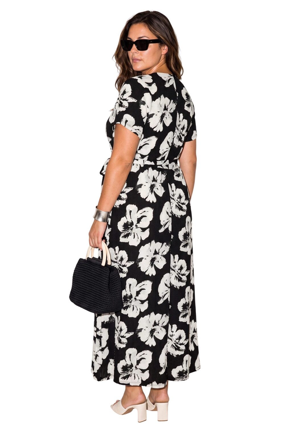 Plus Size Wickelkleid mit Print
