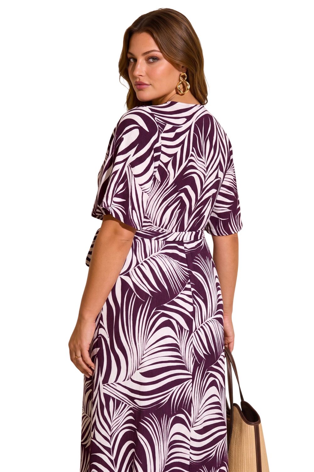 Plus Size Wickelkleid mit Druck