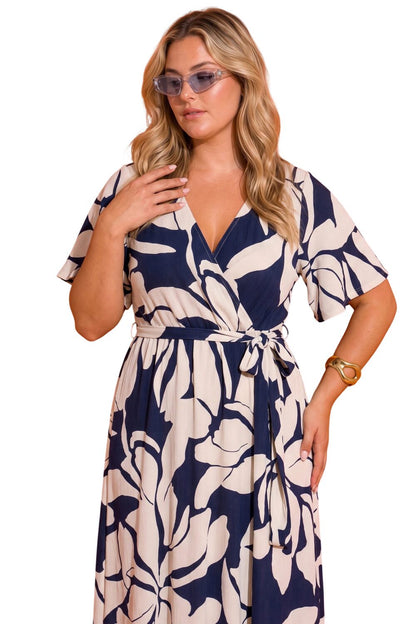 Plus Size Wickelkleid mit Druck