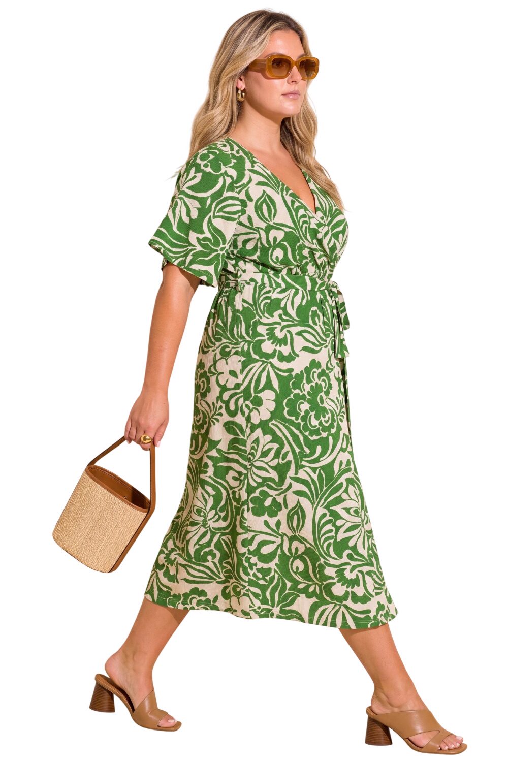 Plus Size Wickelkleid mit Druck