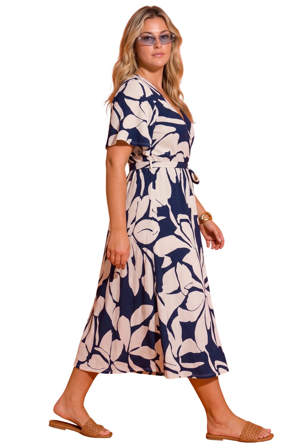 Plus Size Wickelkleid mit Druck
