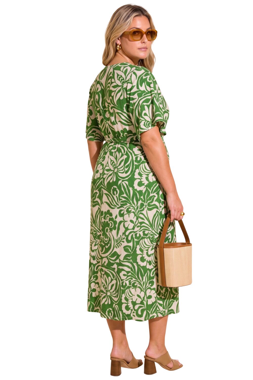 Plus Size Wickelkleid mit Druck
