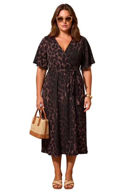 Plus Size Wickelkleid mit Druck