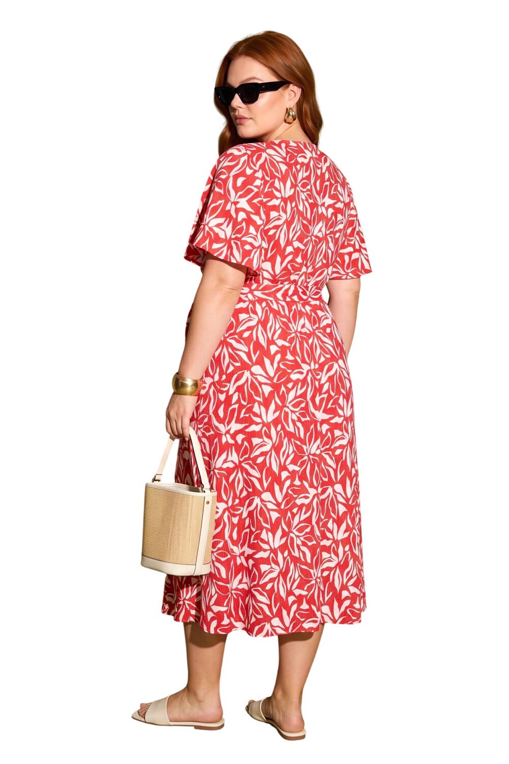 Plus Size Wickelkleid mit Druck