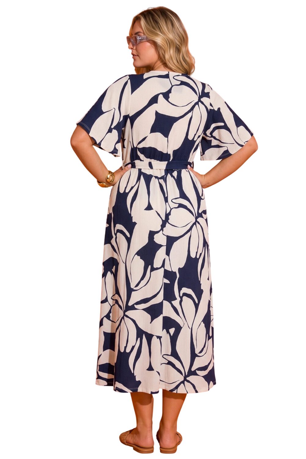 Plus Size Wickelkleid mit Druck