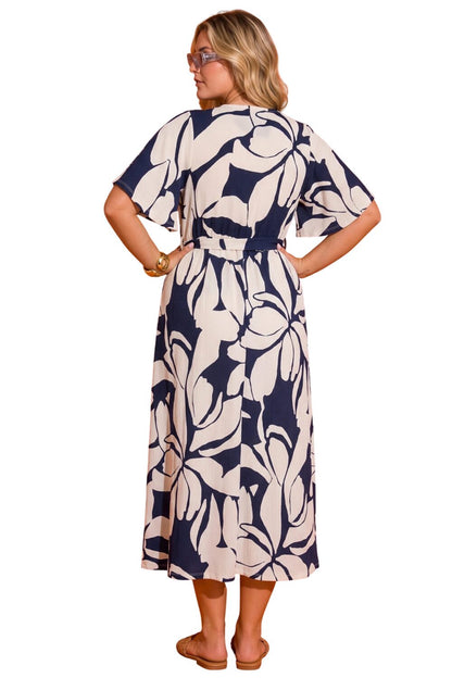 Plus Size Wickelkleid mit Druck