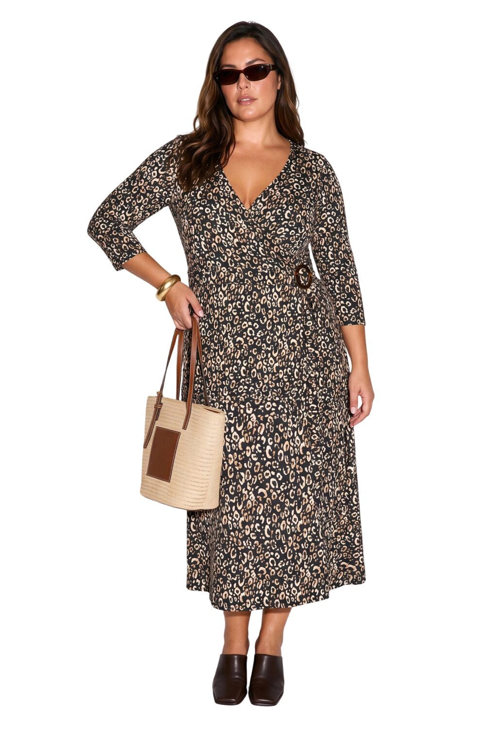 Plus Size Wickelkleid Midi