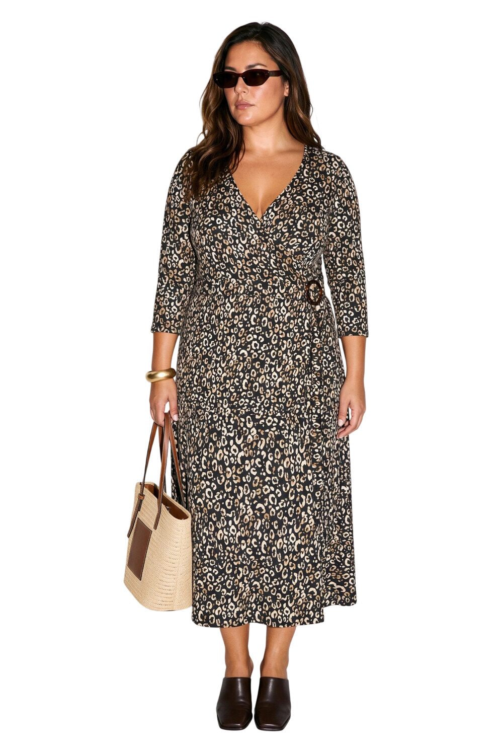 Plus Size Wickelkleid Midi