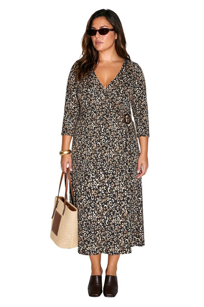 Plus Size Wickelkleid Midi
