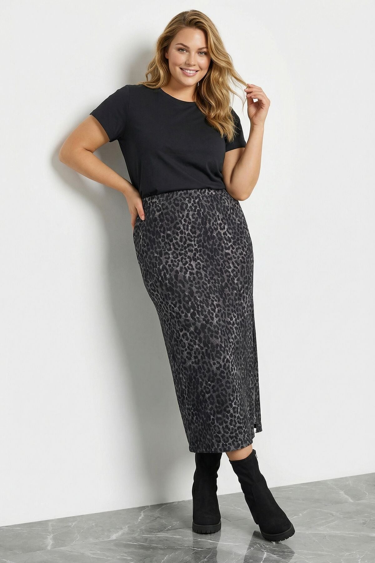 Plus Size Leopardenmuster Bleistiftrock