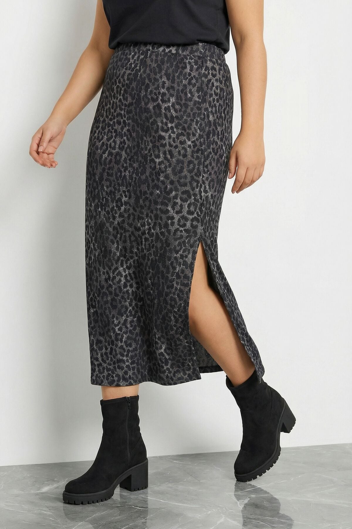 Plus Size Leopardenmuster Bleistiftrock