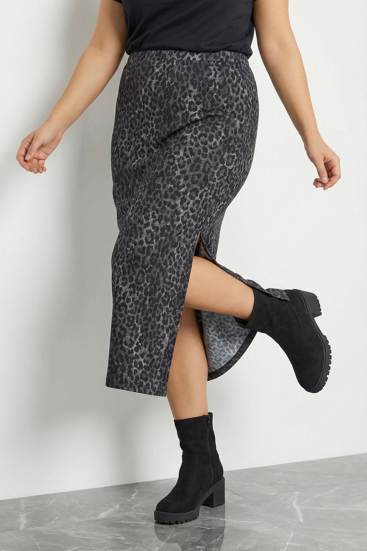 Plus Size Leopardenmuster Bleistiftrock