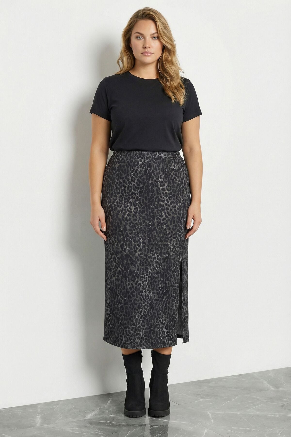 Plus Size Leopardenmuster Bleistiftrock