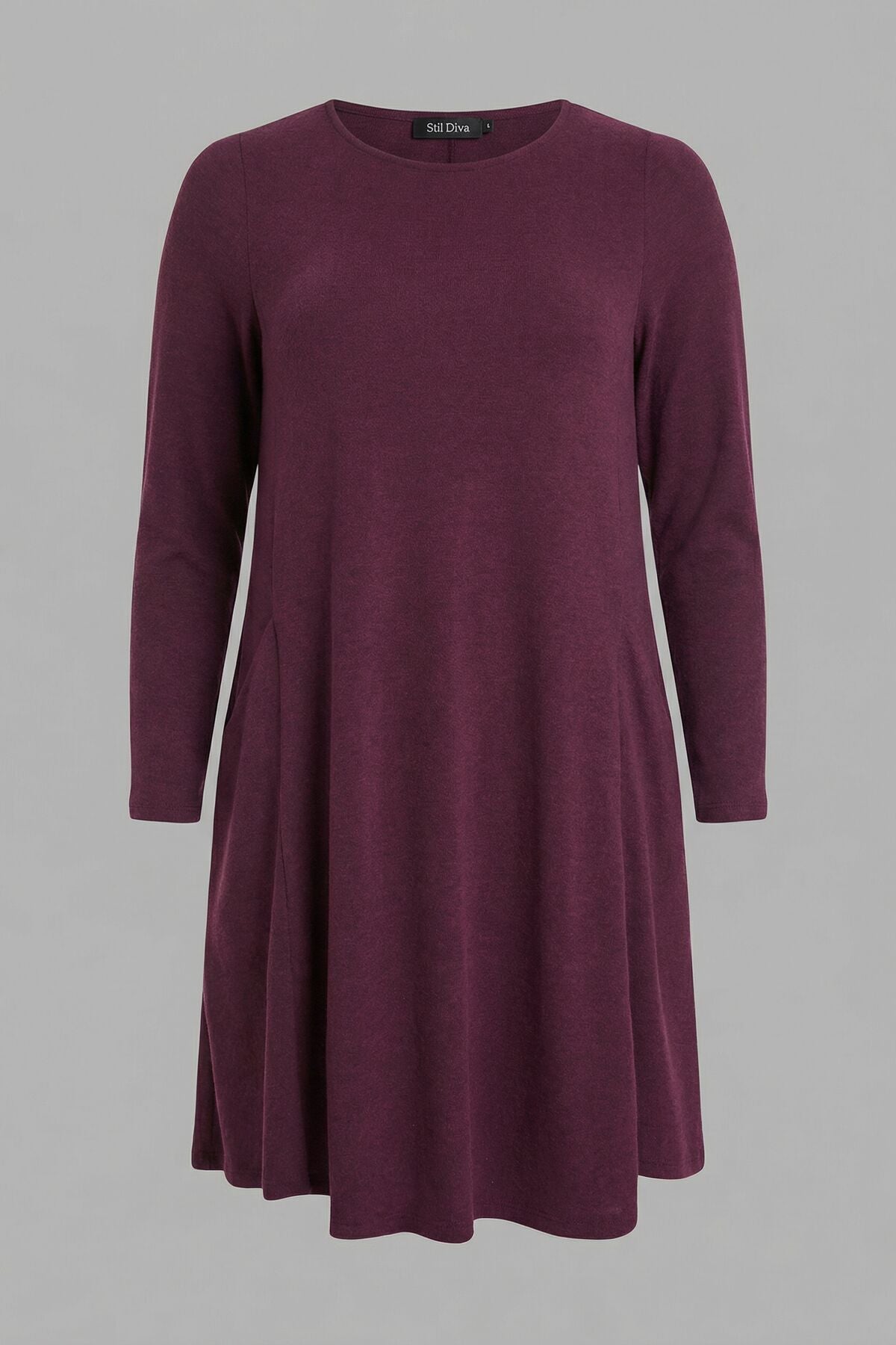 Übergrößen Lila Weich-Tunika Kleid 285078
