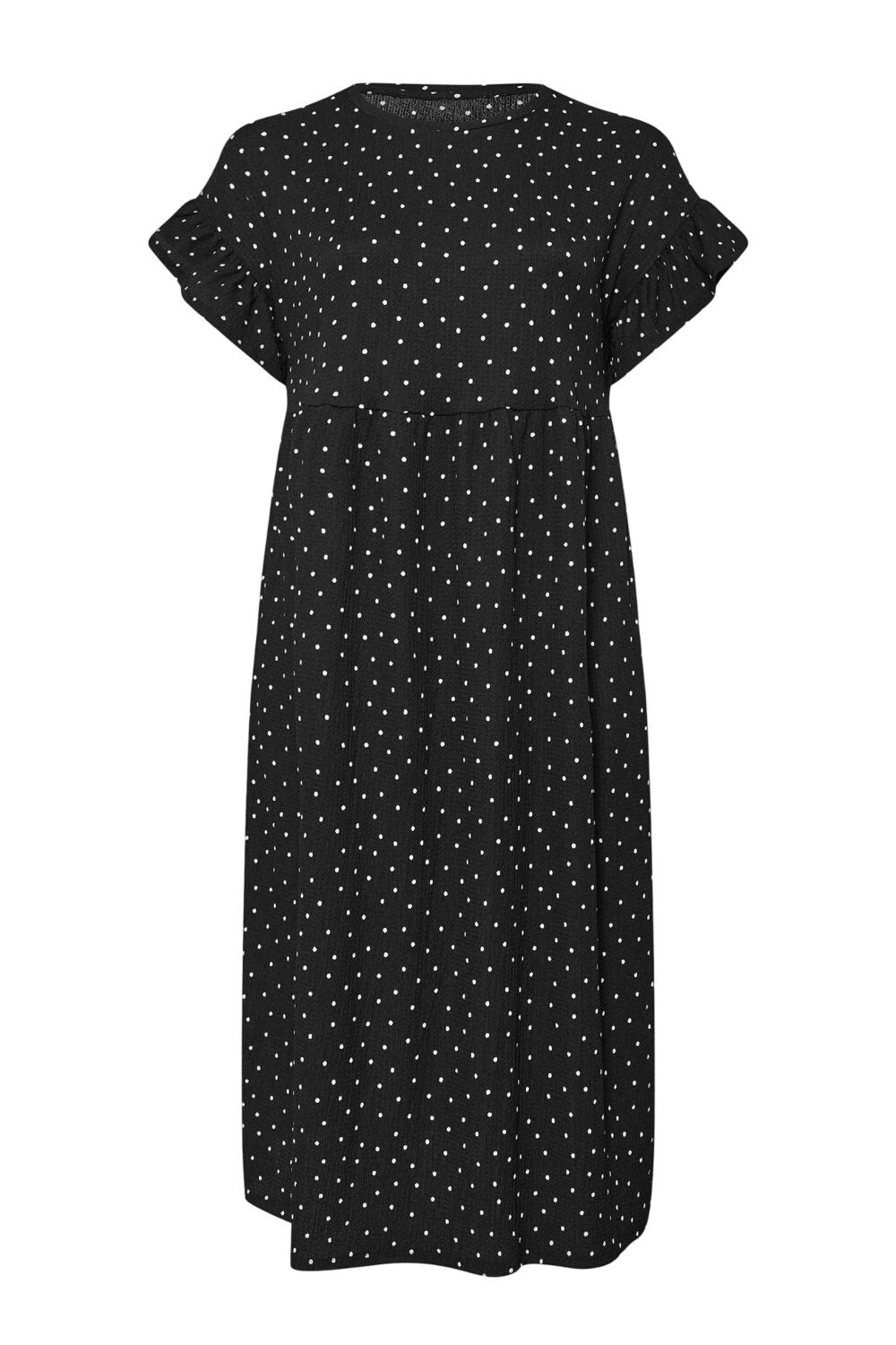 Große Größen Polka Dot Midi Kleid mit Taschen