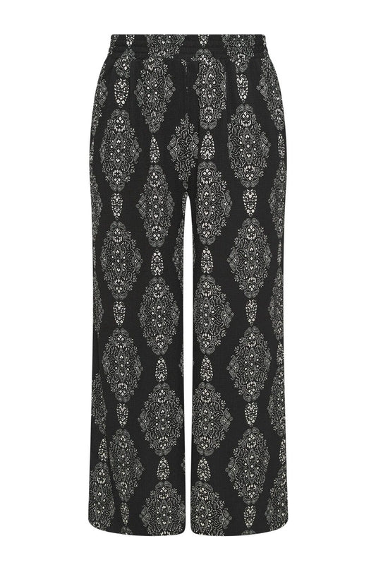 Große Größen gemusterte Weitbein-Hose