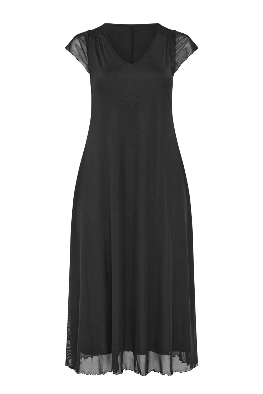 Plus Size V-Ausschnitt Kurzarm Midi Kleid