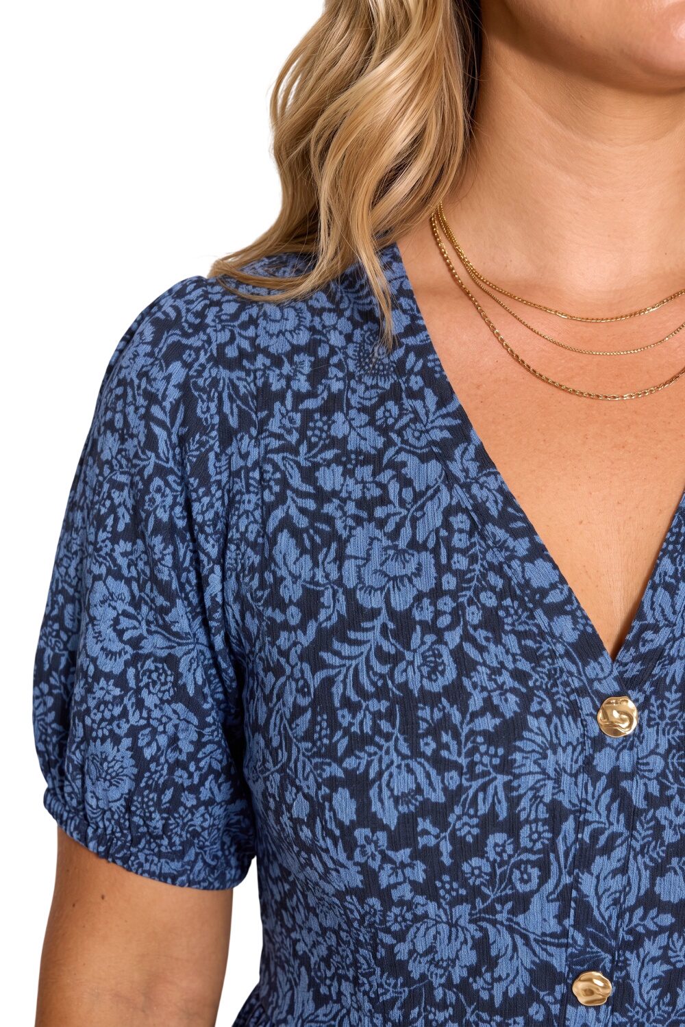 Plus Size V-Ausschnitt Midi-Kleid