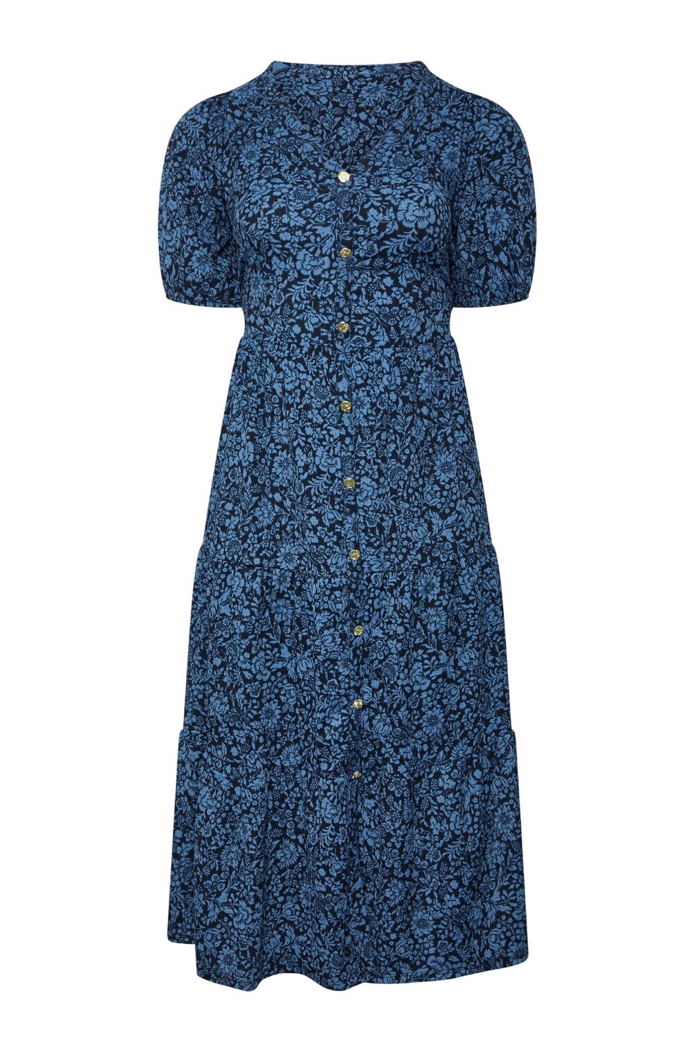 Plus Size V-Ausschnitt Midi-Kleid