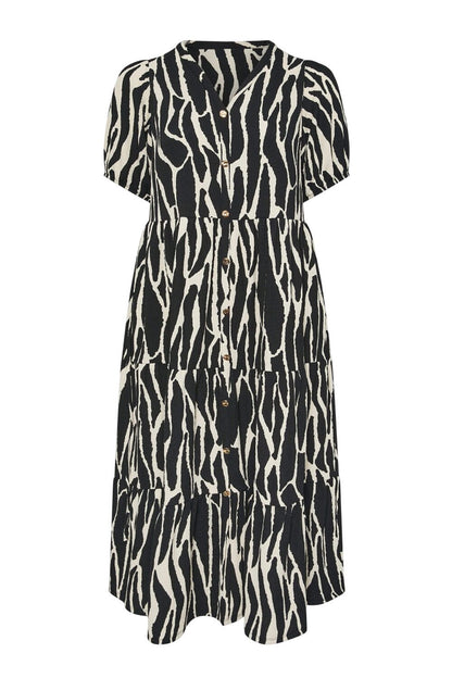 Plus Size V-Ausschnitt Midi-Kleid
