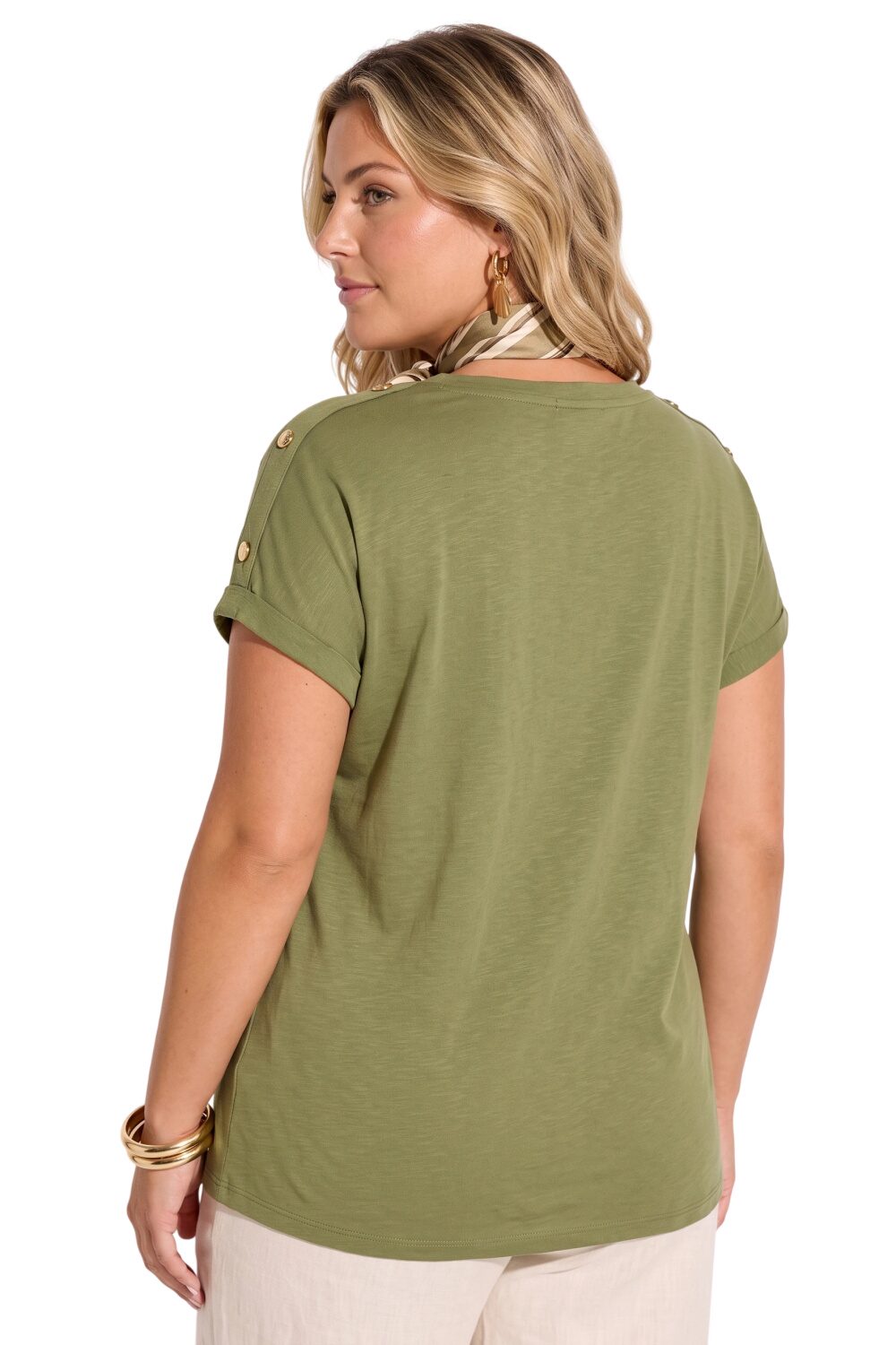 Große Größen V-Ausschnitt T-Shirt
