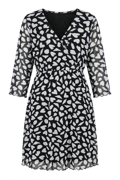 Plus Size V-Ausschnitt Midi-Kleid mit Futter
