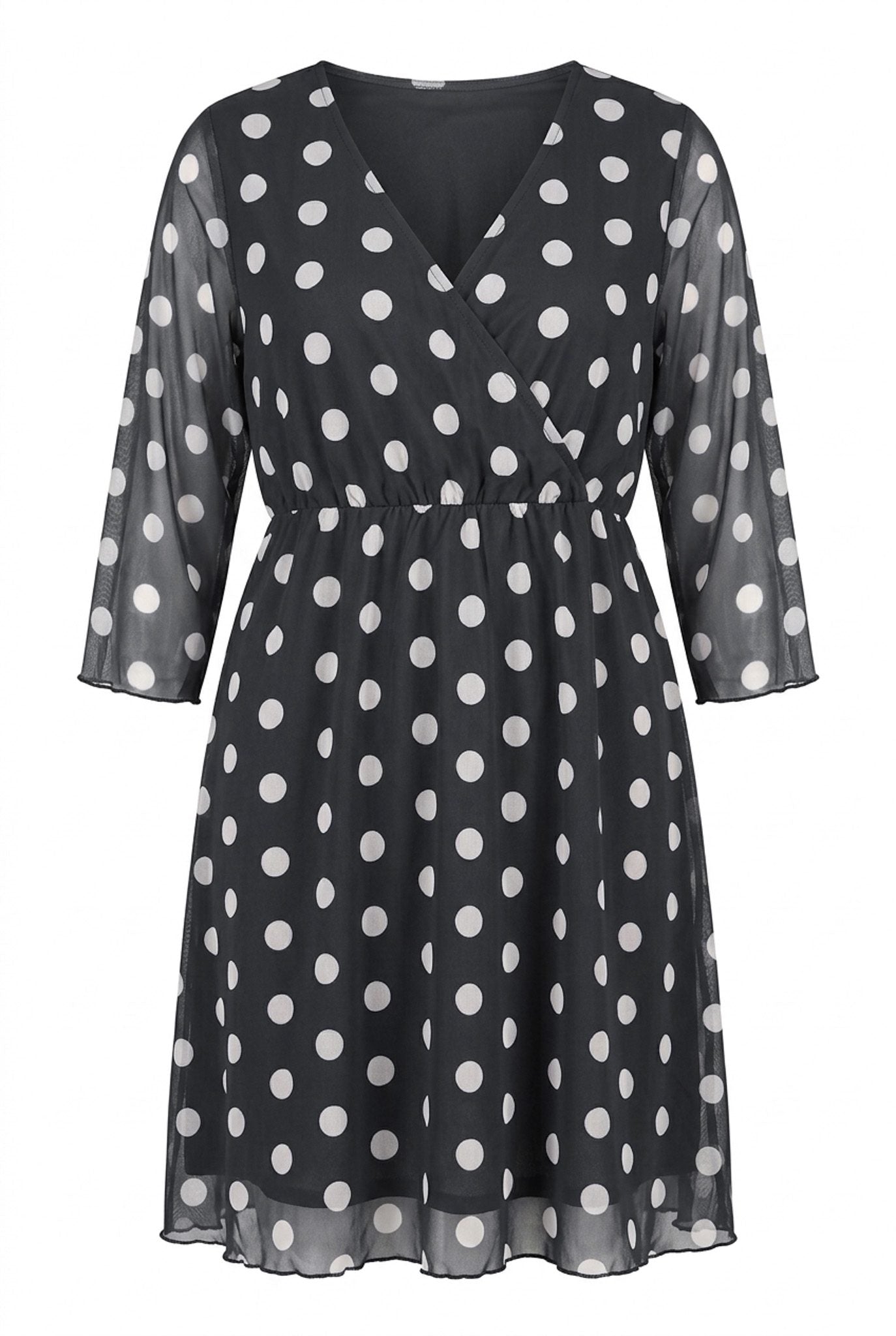 Plus Size V-Ausschnitt Midi Kleid