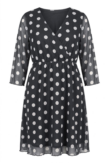 Plus Size V-Ausschnitt Midi Kleid