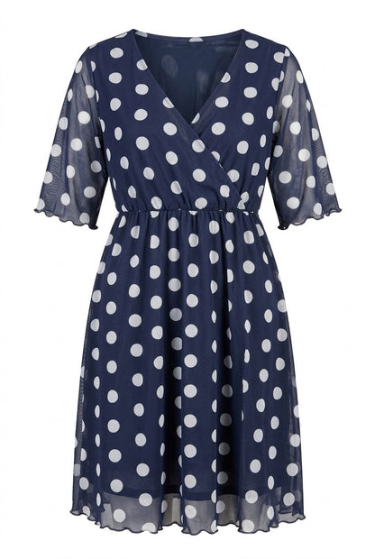 Plus Size V-Ausschnitt Midi-Kleid mit Futter