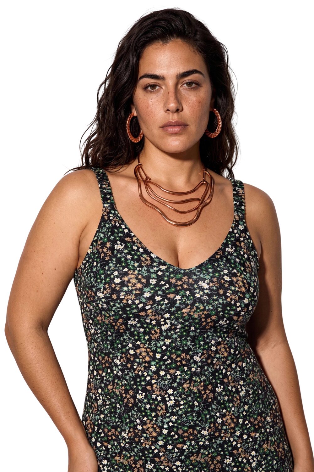Plus Size Midi Kleid mit Trägern