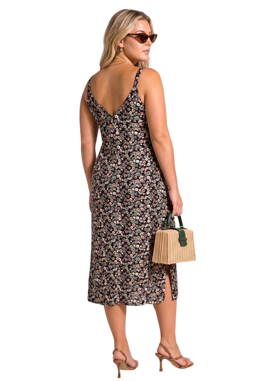 Plus Size Midi Kleid mit Trägern