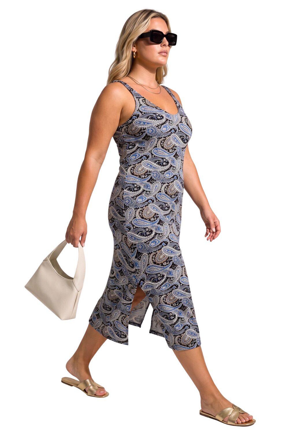 Plus Size Midi Kleid mit Trägern