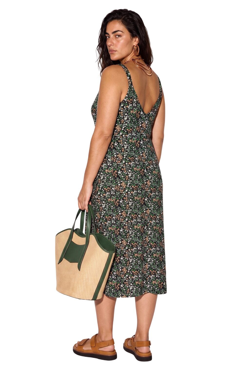 Plus Size Midi Kleid mit Trägern