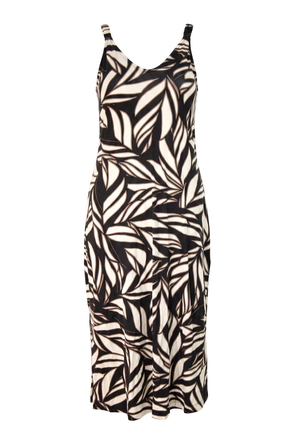 Druck Midi Kleid mit Schlitz in Übergröße