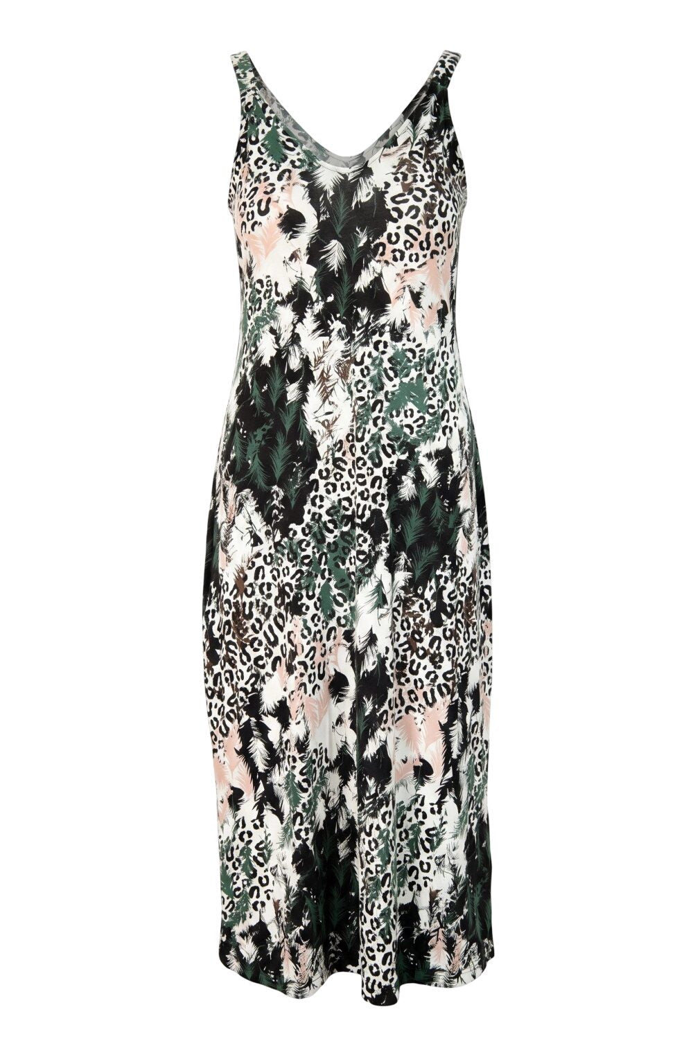 Druck Midi Kleid mit Schlitz in Übergröße