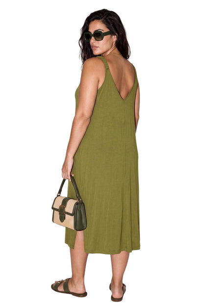 Plus Size Midi Kleid mit Schlitz