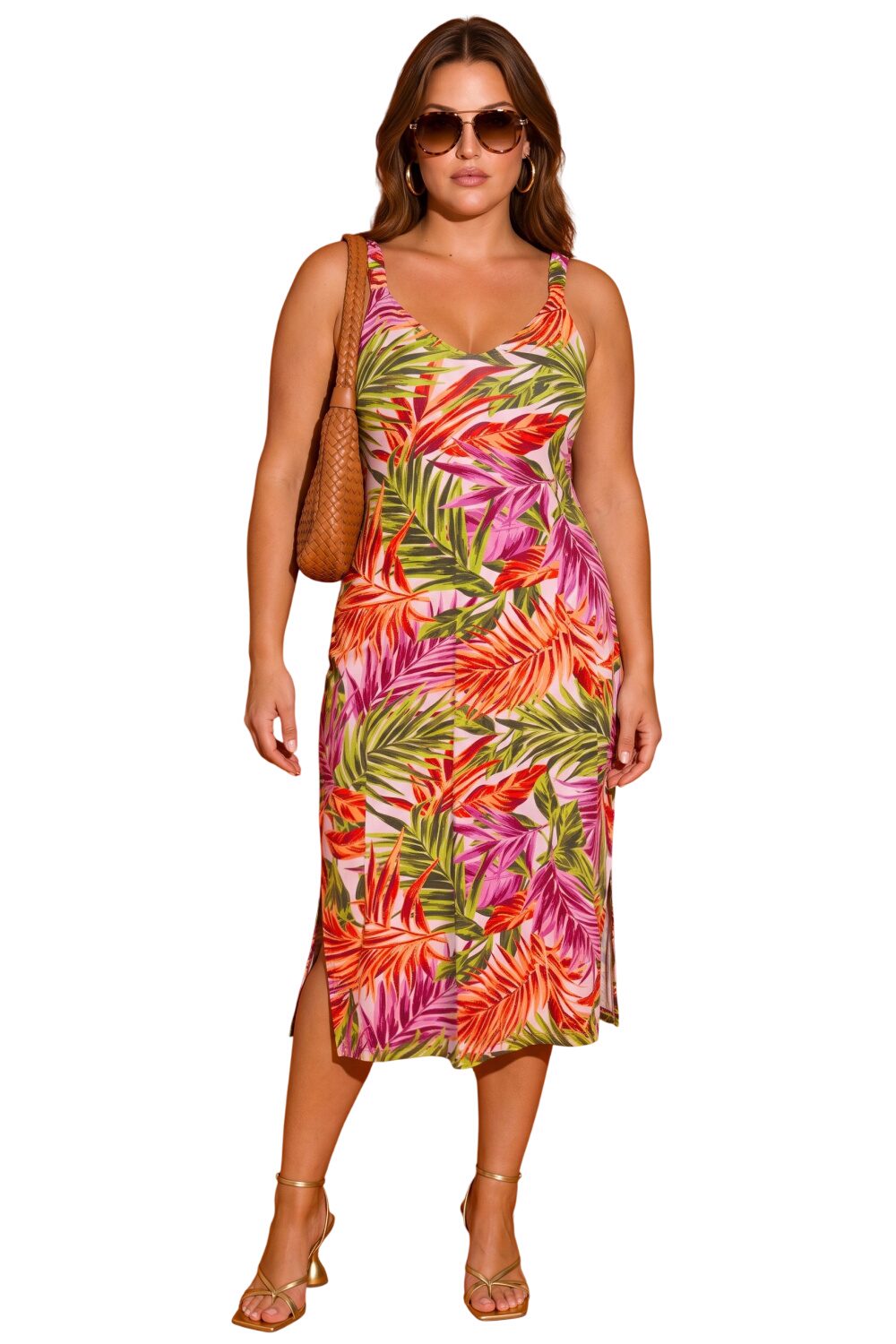 Plus Size Midi Kleid mit Muster