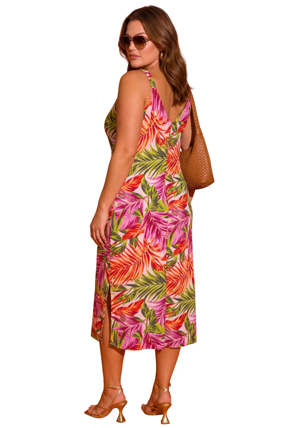 Plus Size Midi Kleid mit Muster