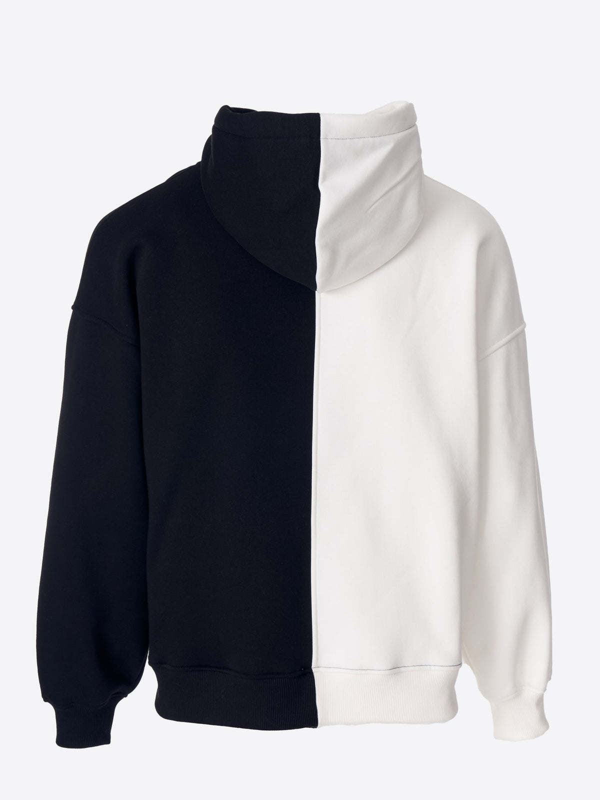 Großer Zweiton Weiß und Schwarz Kapuzenpullover