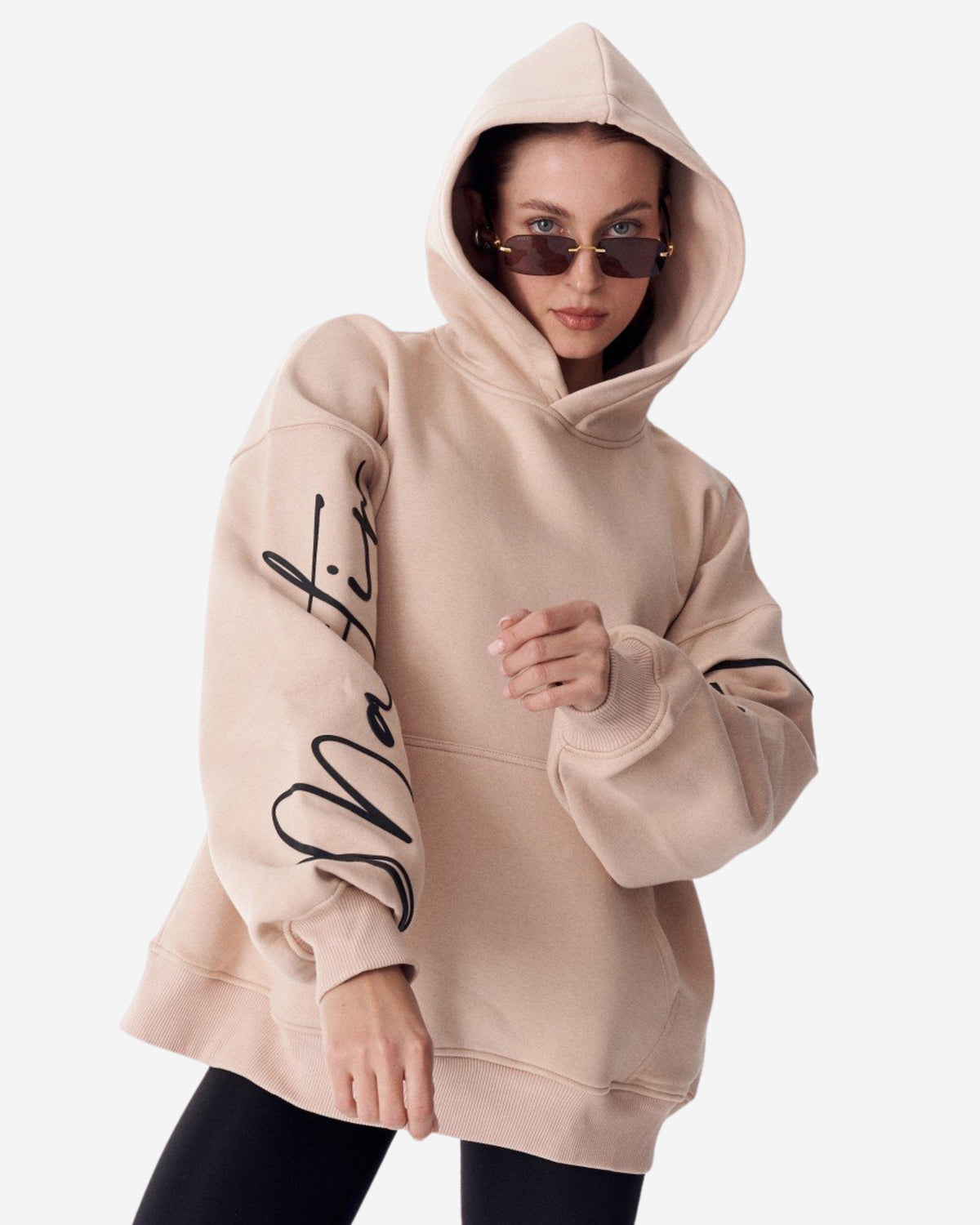 Großer Kapuzenpullover von Martin Valen - Beige Sweatshirt