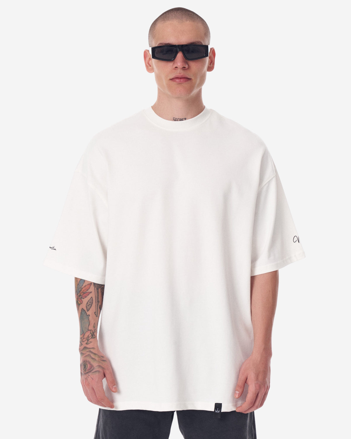 Großes 3D-gedrucktes weißes Heavy T-Shirt