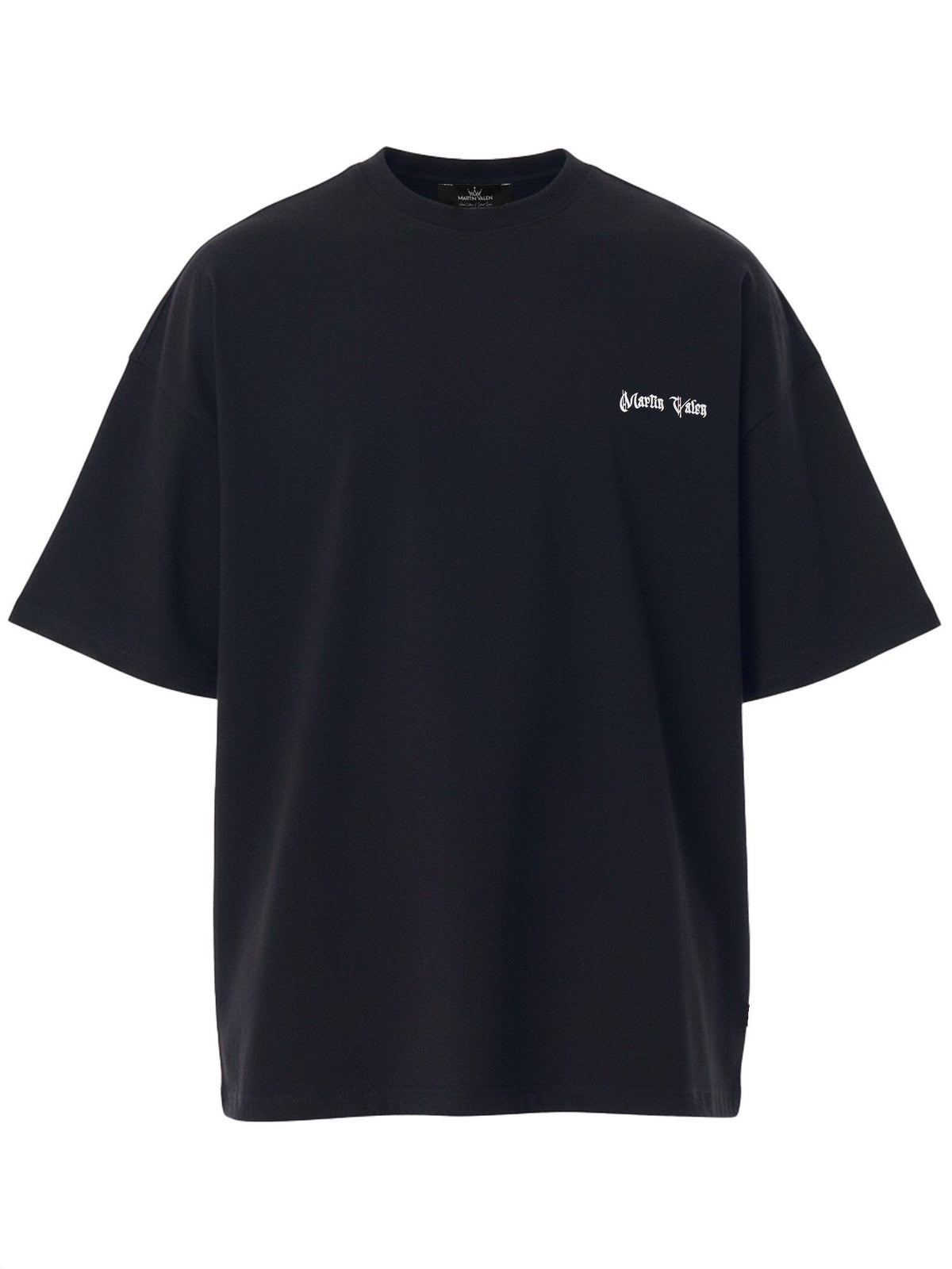 Großes Brust- und Rücken-3D-gedrucktes schwarzes Heavy-T-Shirt
