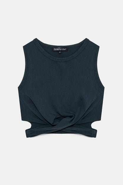 Crop-Bluse mit Raffdetails
