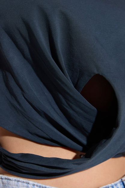Crop-Bluse mit Raffdetails