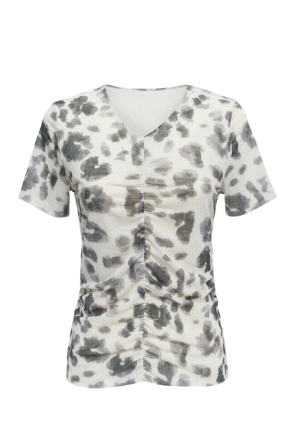 Bluse mit Raffdetails und Muster