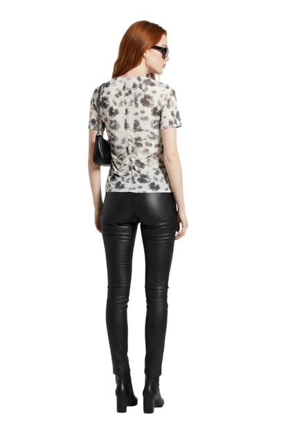 Bluse mit Raffdetails und Muster