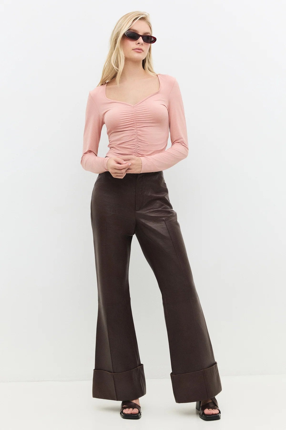 Langärmelige Bluse mit Raffungen