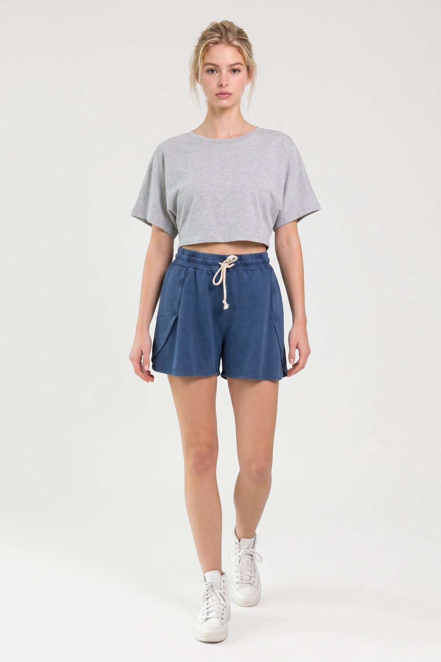 Baumwoll-Shorts mit Kordelzug