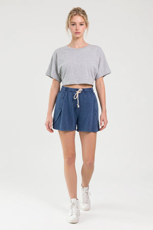 Baumwoll-Shorts mit Kordelzug